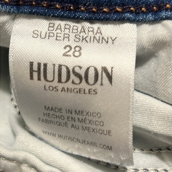 Hudson Barbara Super Skinny Jeans. Light Blue Ankle Cropped Denim. Size 28. - Picture 11 of 12